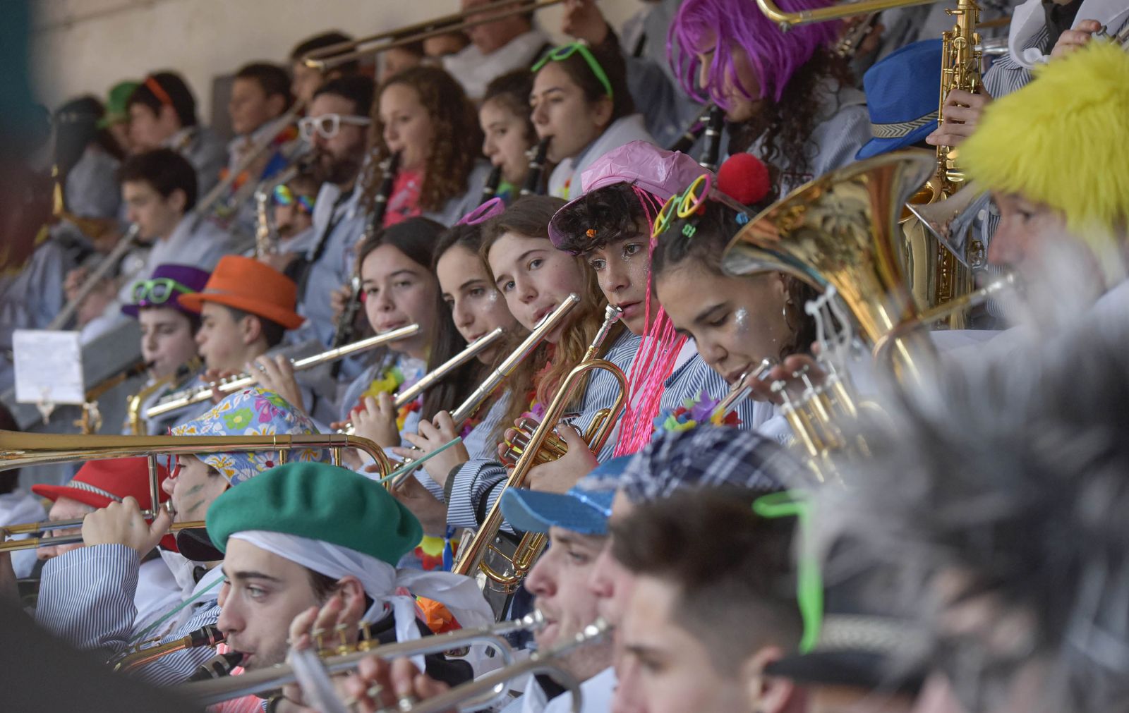 Txaranga en la plaza de Toros de Tolosa durante los Carnavales 2020